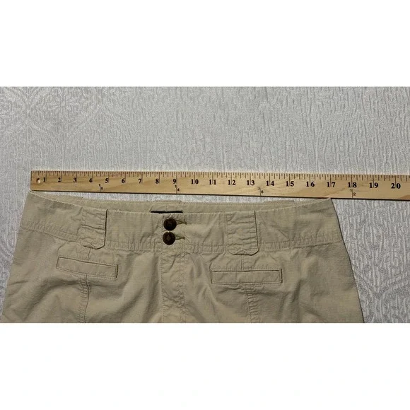 Eddie Bauer Vashon Fit Khaki Cargo Crop Pants Womens 12 Ripstop Wide Leg Beige - Picture 6 of 12